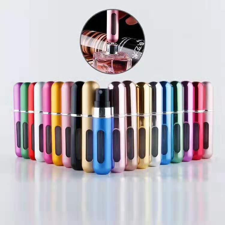 Three empty refillable perfume atomizers, 5 ml each