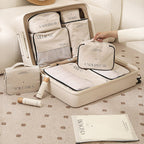 Travel organizer bag set for suitcase packing